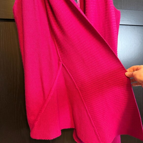Michael Stars Wool Cashmere Shawl Collar Sleeveless Fuchsia Sweater Size 2 Soft - Picture 7 of 10